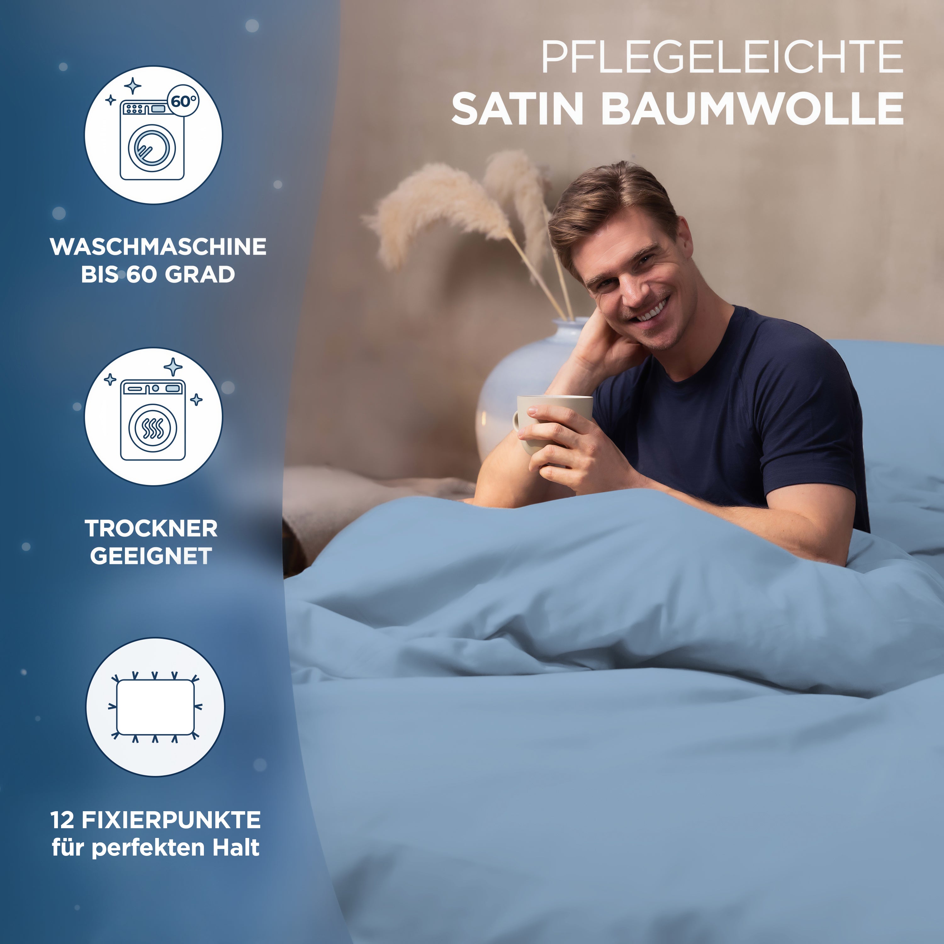 Gewichtsdecken Bettwäsche Baumwollsatin Maia Samthus