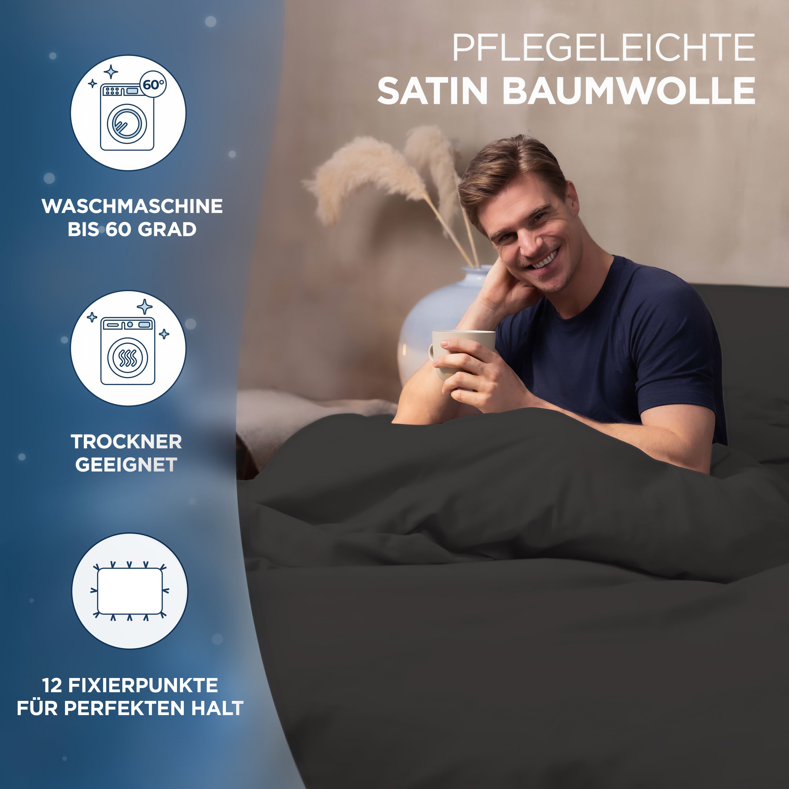 Gewichtsdecken Bettwäsche Baumwollsatin Maia Samthus