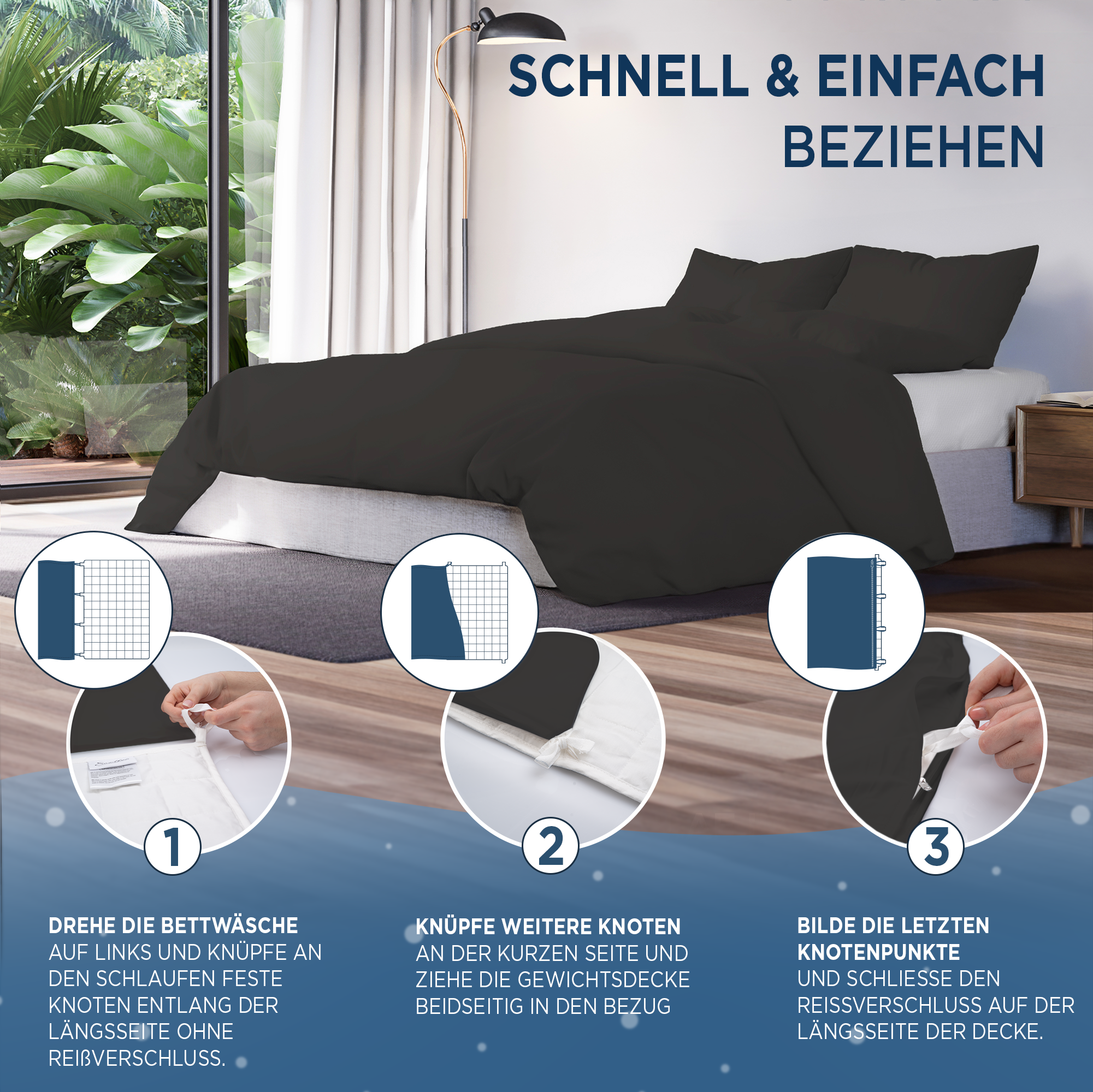 Gewichtsdecken Bettwäsche Baumwollsatin Maia Samthus