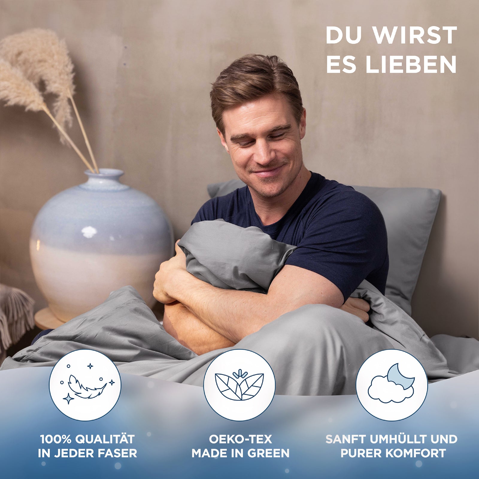 Baumwollsatin Bettwäsche Set Dual Design Alva
