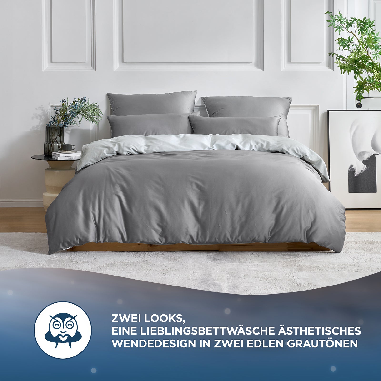 Baumwollsatin Bettwäsche Set Dual Design Alva