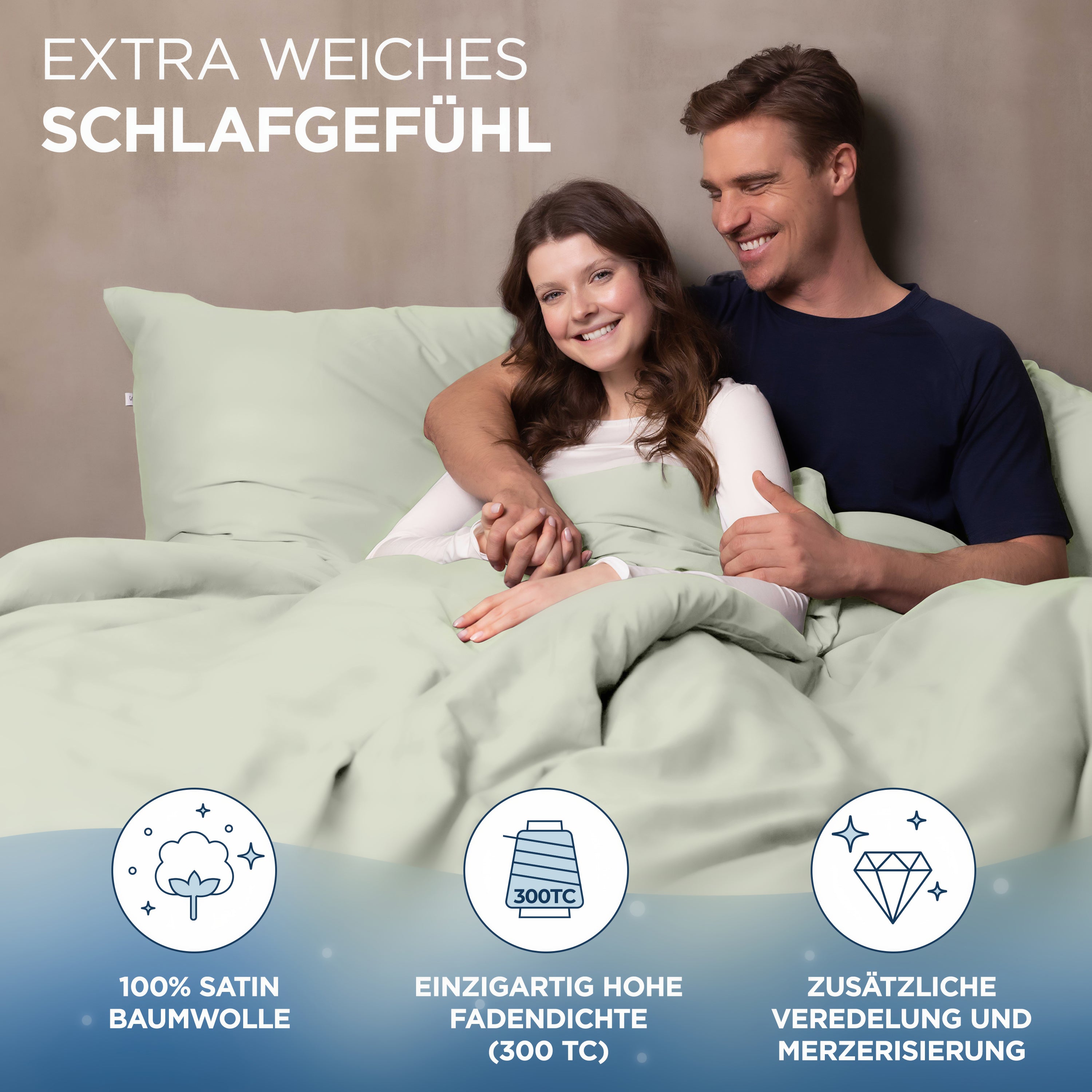 Baumwollsatin Bettwäsche Set Aluna Samthus