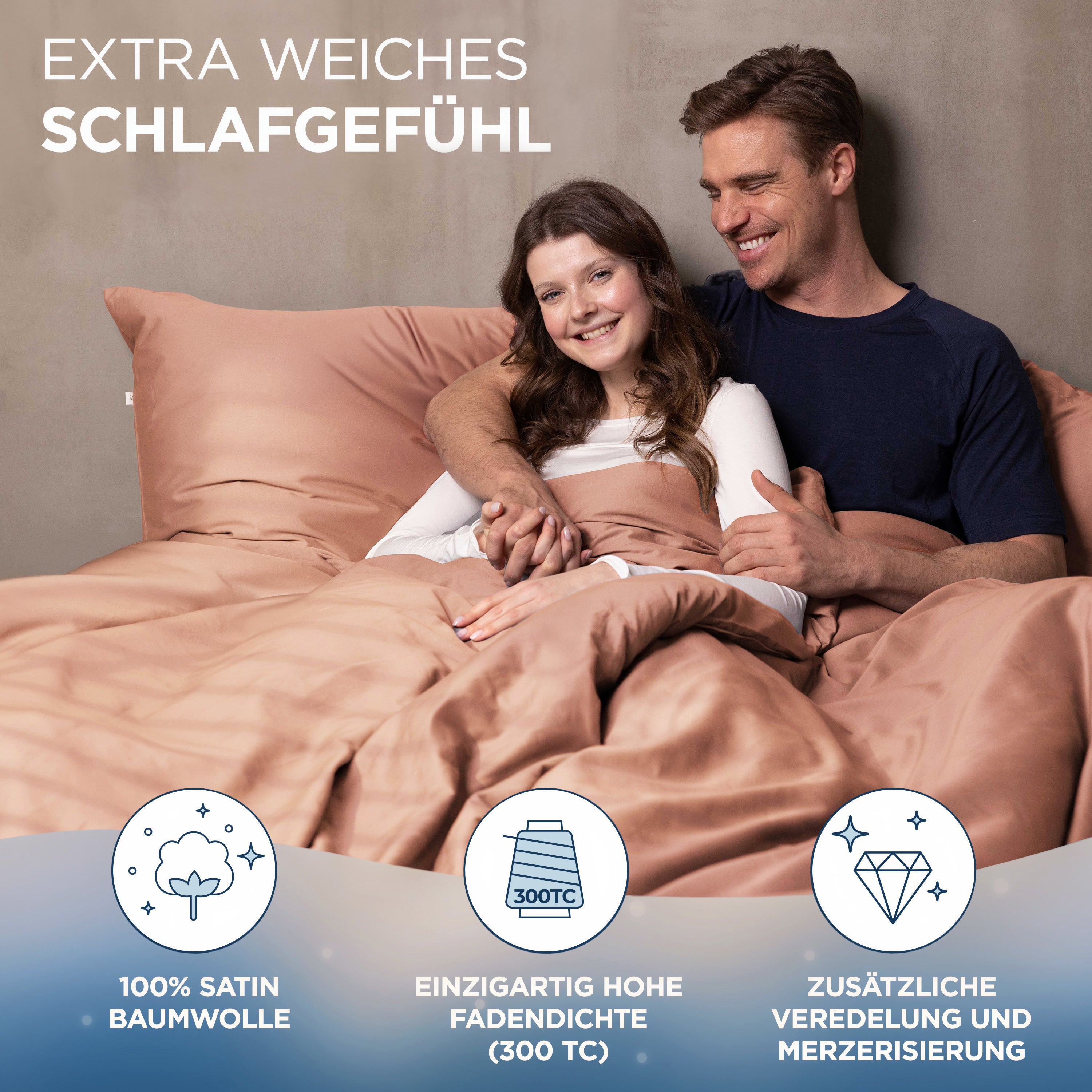 Baumwollsatin Bettwäsche Set Aluna