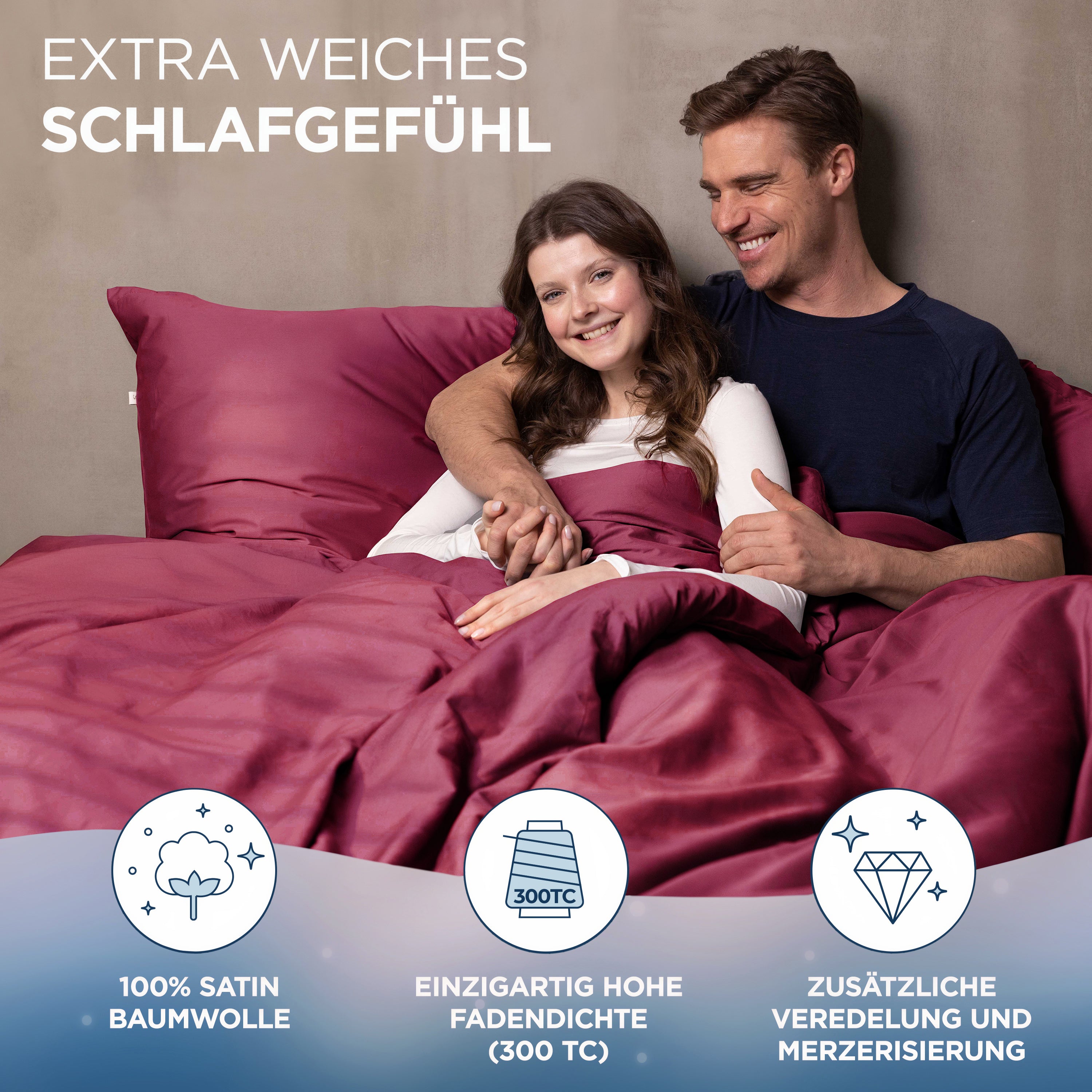 Baumwollsatin Bettwäsche Set Aluna