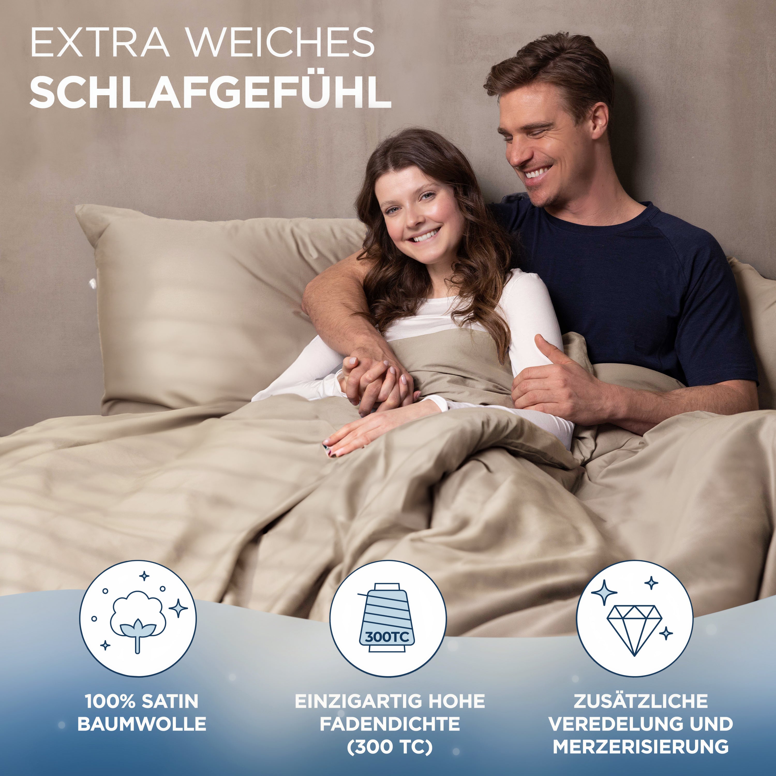 Baumwollsatin Bettwäsche Set Aluna