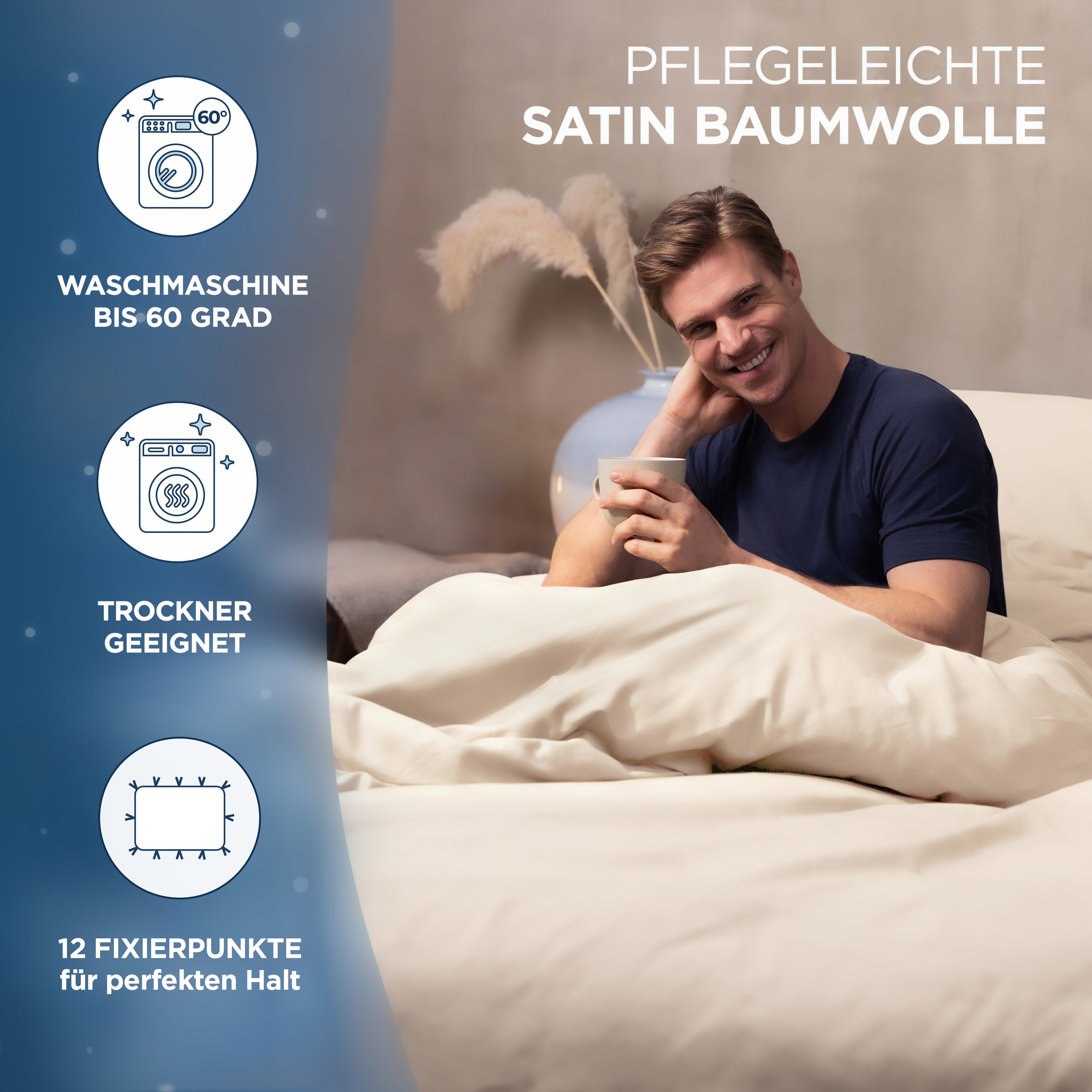 Gewichtsdecken Bettwäsche Baumwollsatin Maia Samthus