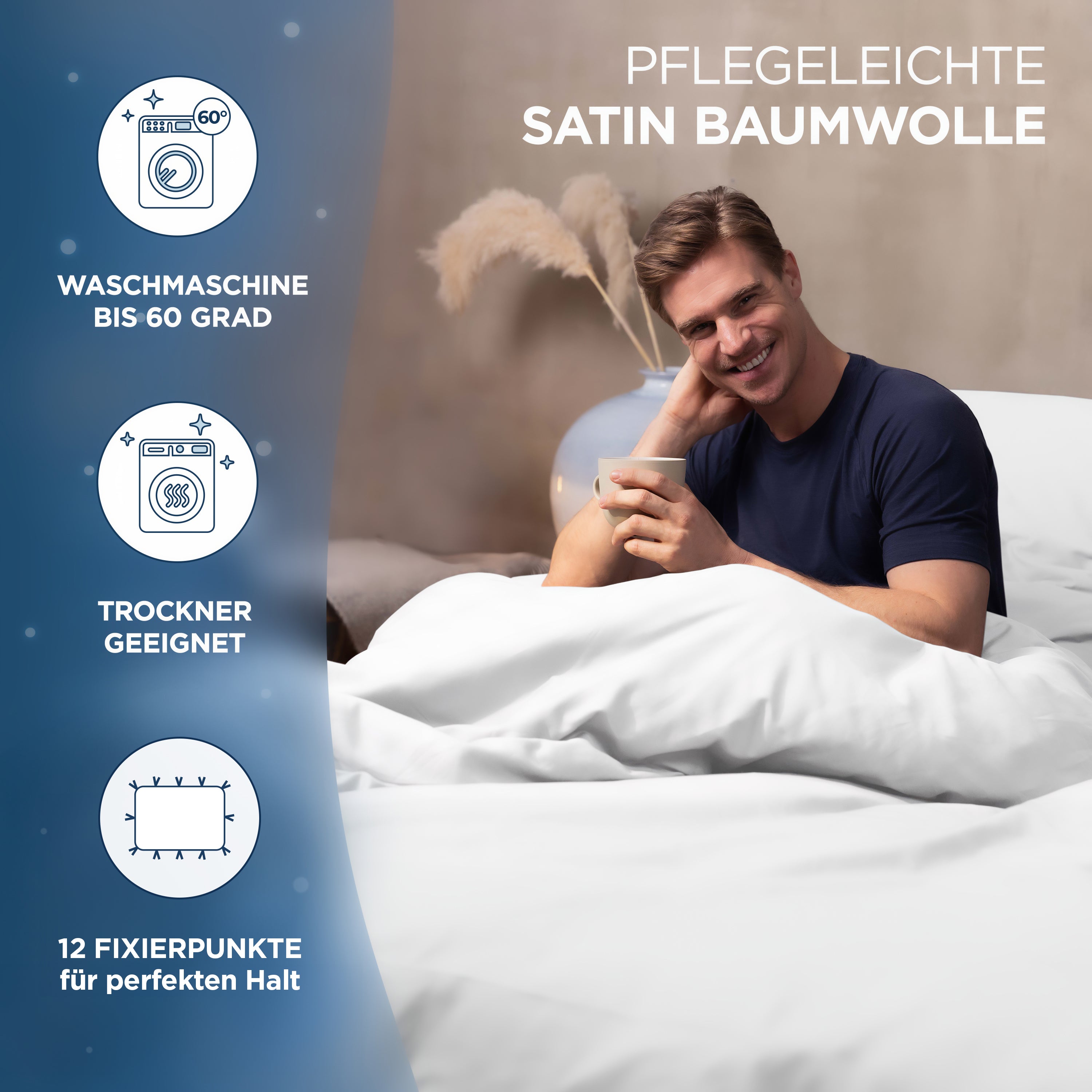 Gewichtsdecken Bettwäsche Baumwollsatin Maia Samthus