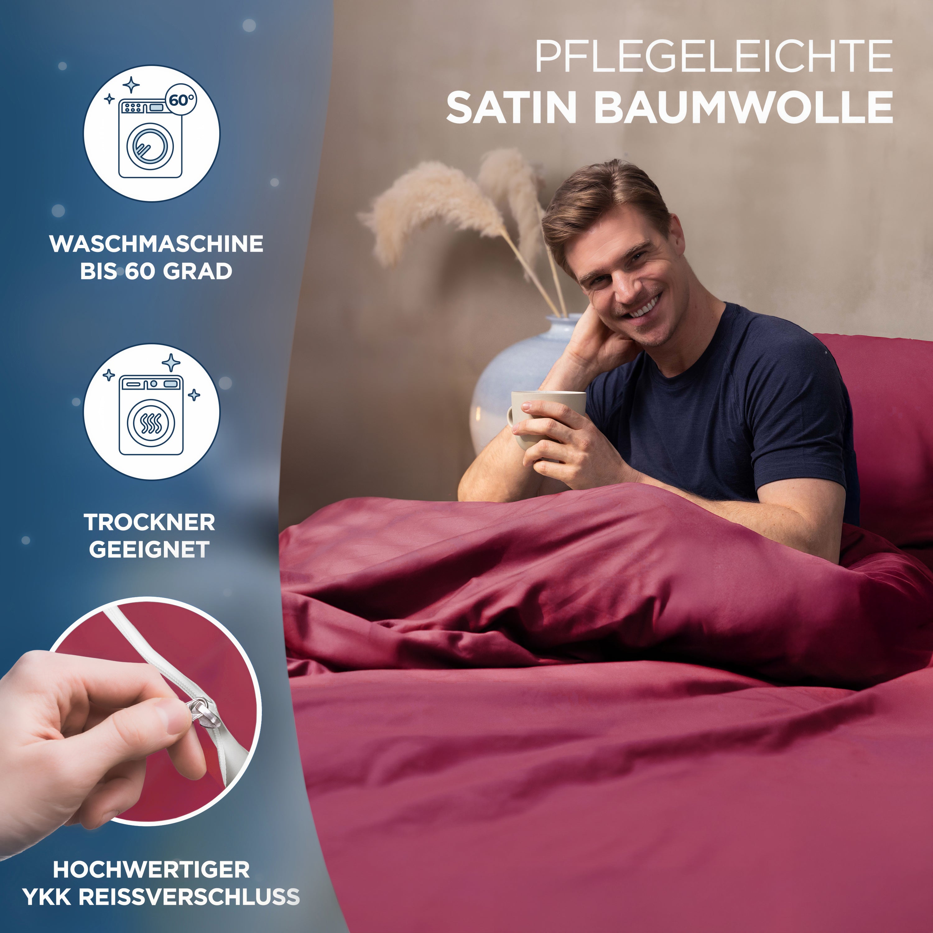 Baumwollsatin Bettwäsche Set Aluna