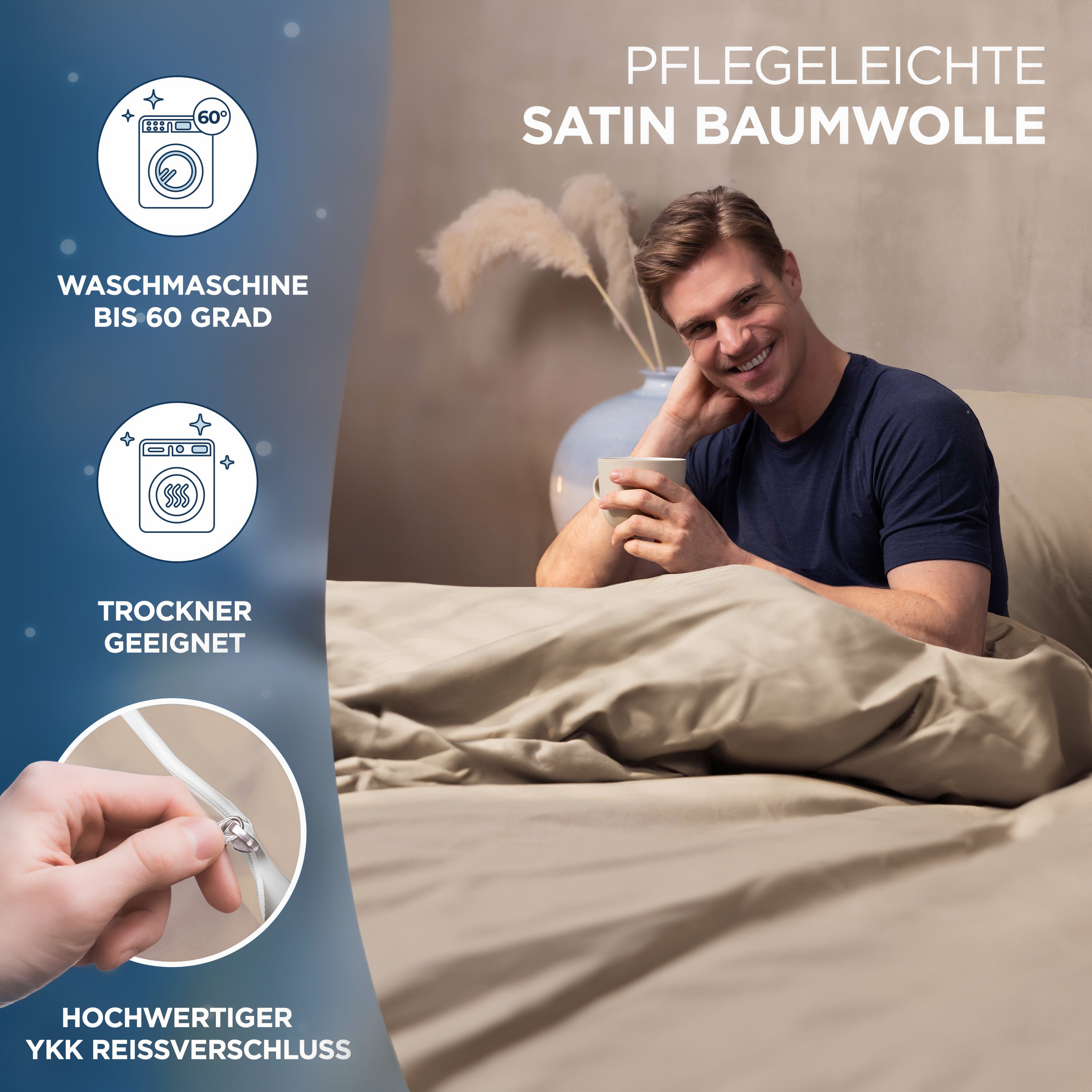 Baumwollsatin Bettwäsche Set Aluna