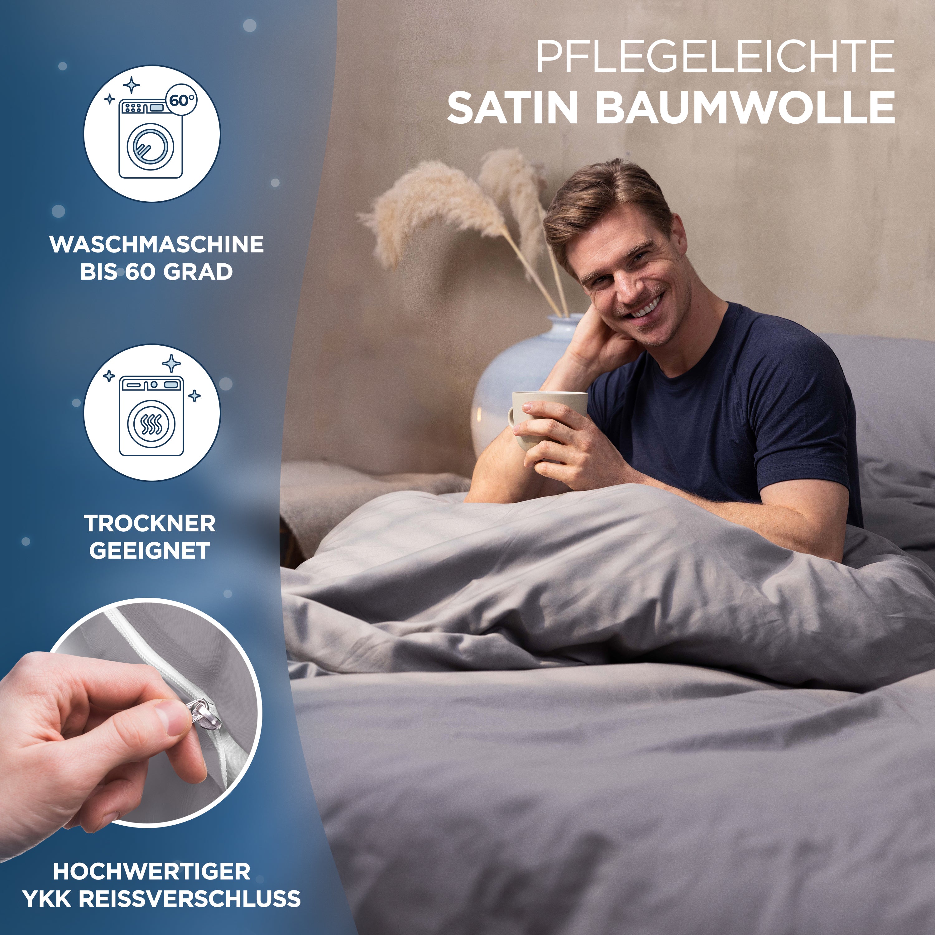 Baumwollsatin Kissenbezug Aluna Samthus