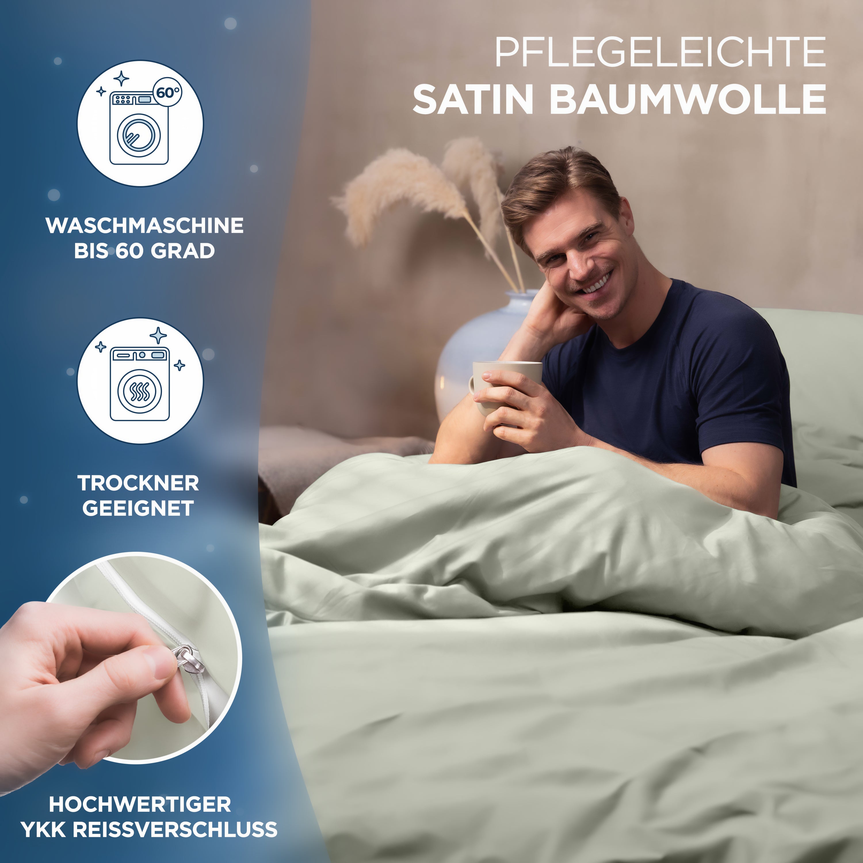 Baumwollsatin Kissenbezug Aluna Samthus