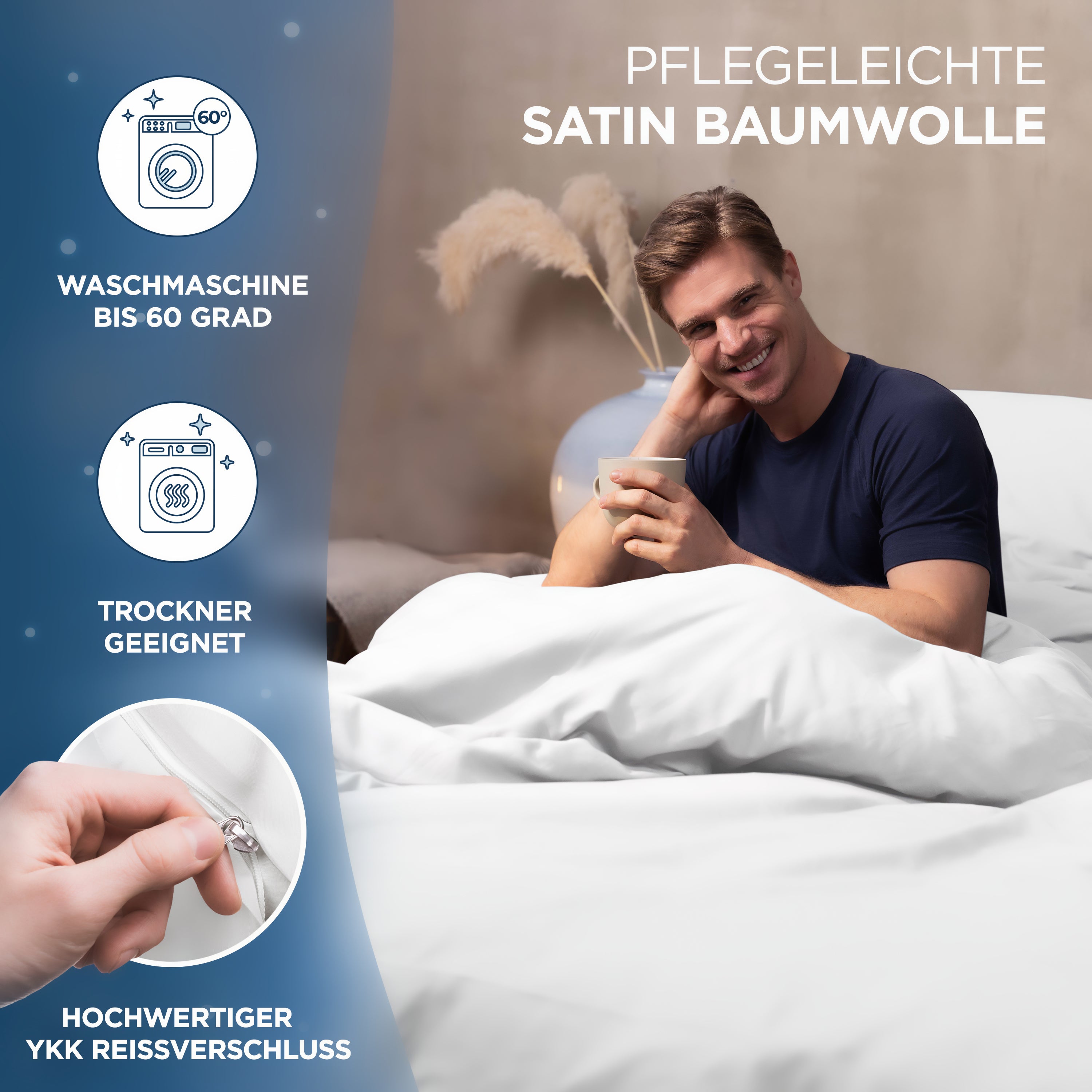 Baumwollsatin Kissenbezug Aluna Samthus