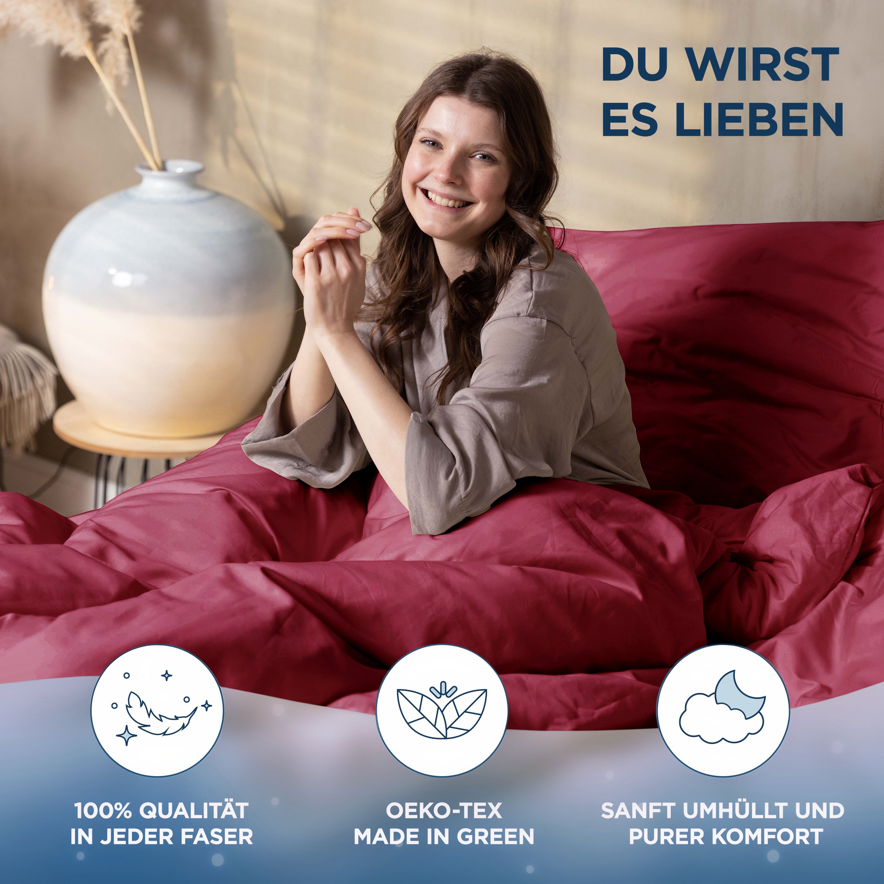 Baumwollsatin Bettwäsche Set Aluna
