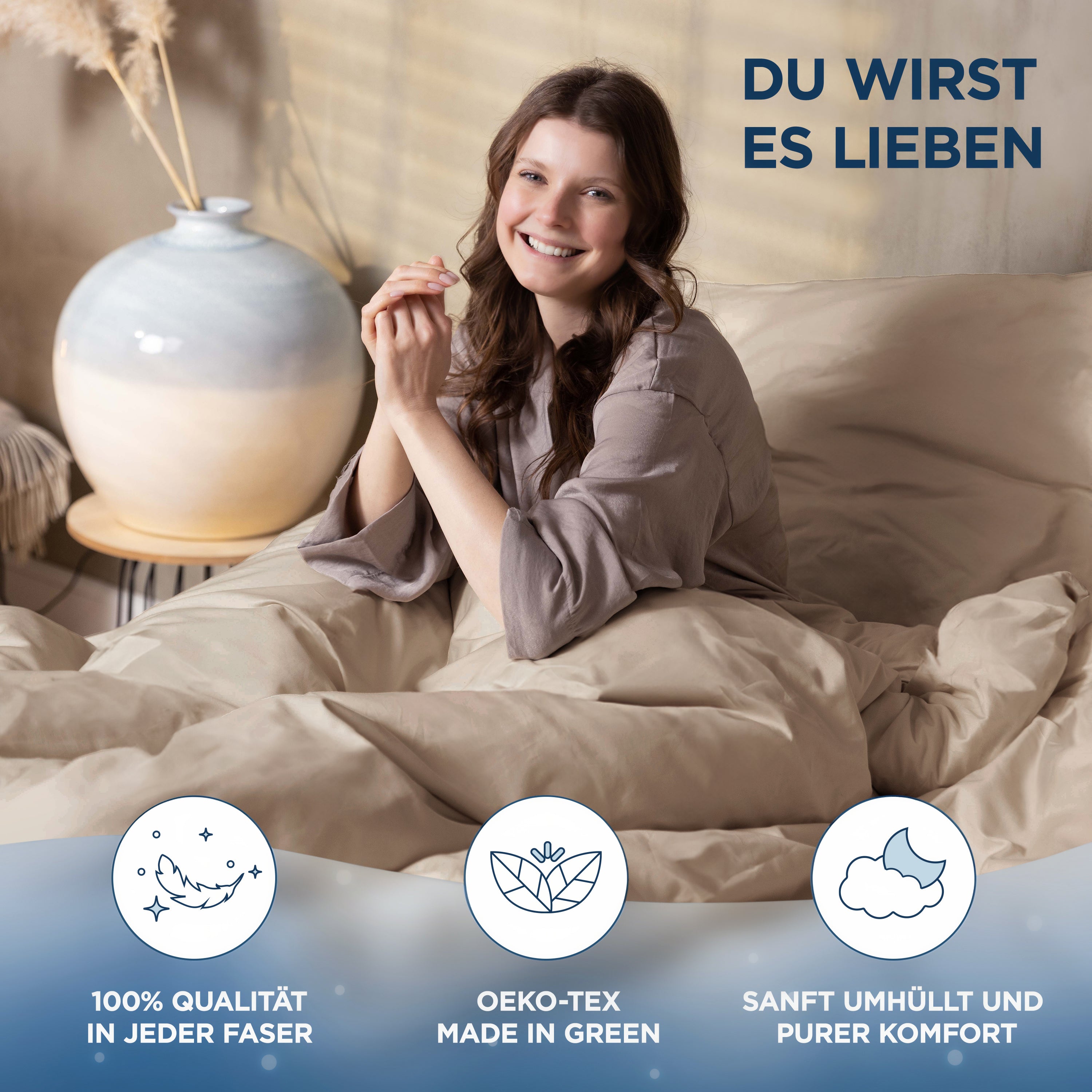 Baumwollsatin Bettwäsche Set Aluna