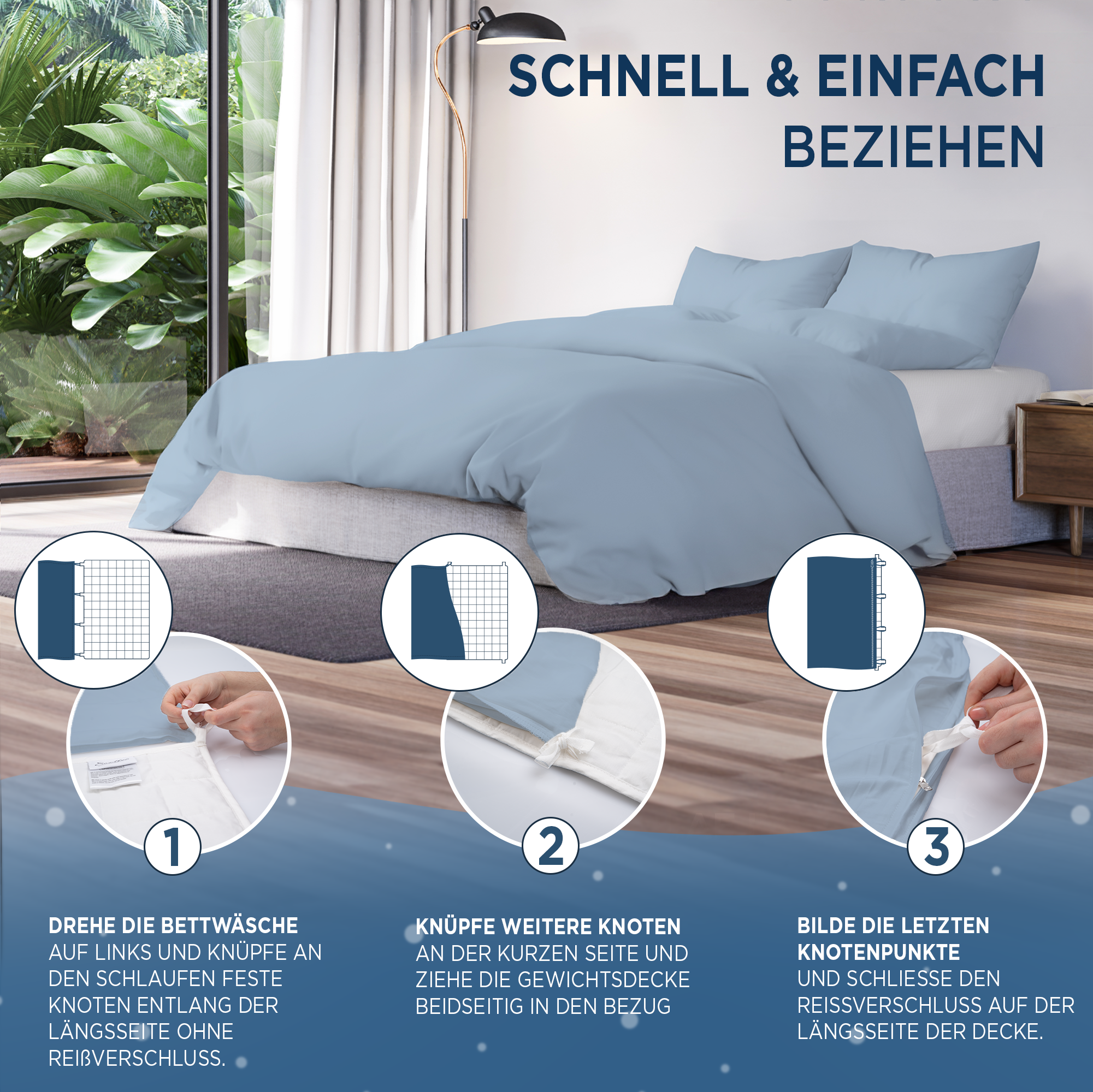 Gewichtsdecken Bettwäsche Baumwollsatin Maia Samthus