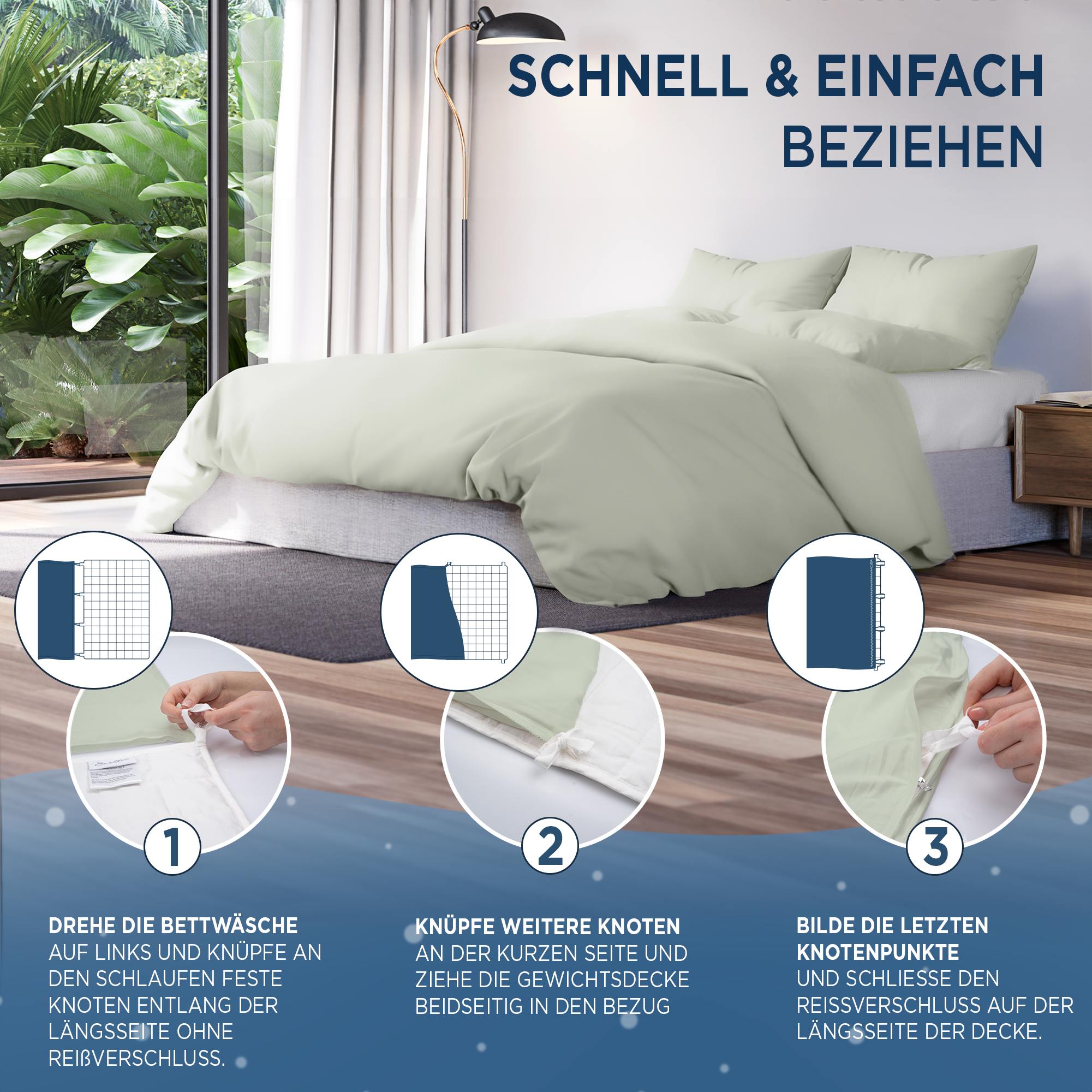 Gewichtsdecken Bettwäsche Baumwollsatin Maia Samthus