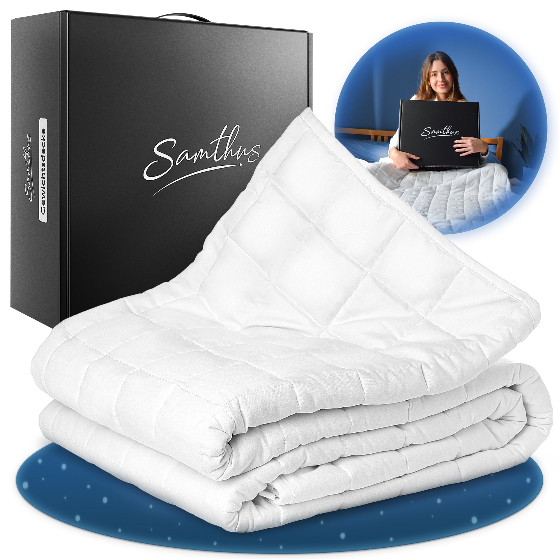 Gewichtsdecke Baumwolle 🛏️| Therapiedecke für tiefen Schlaf