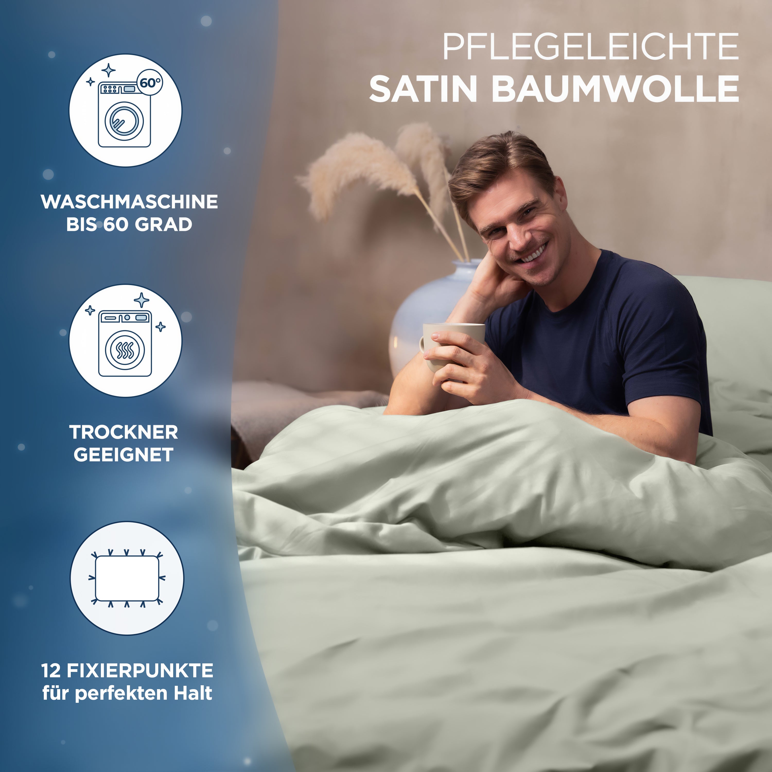 Gewichtsdecken Bettwäsche Baumwollsatin Maia Samthus