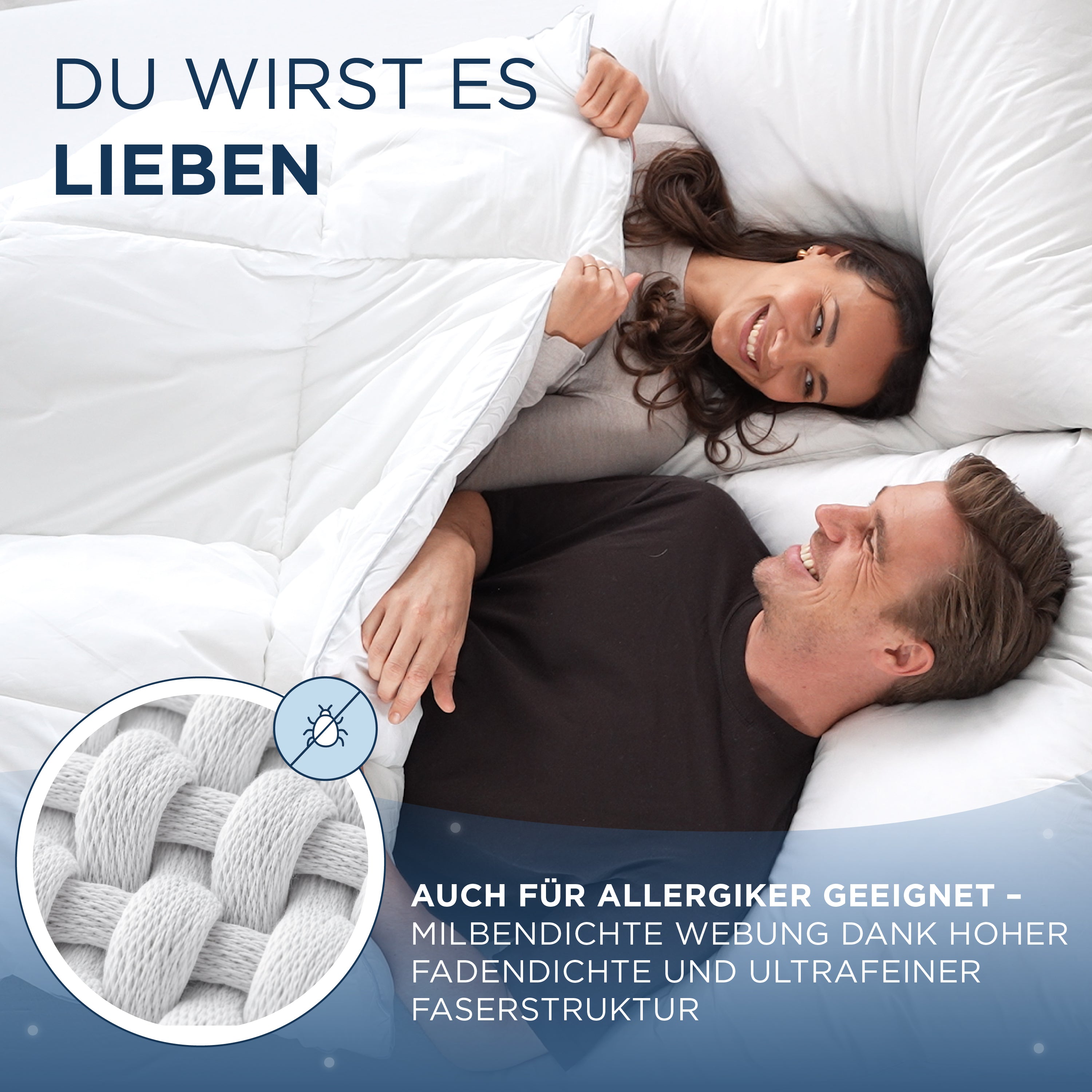 Federdaunen 3 Kammer Kissen