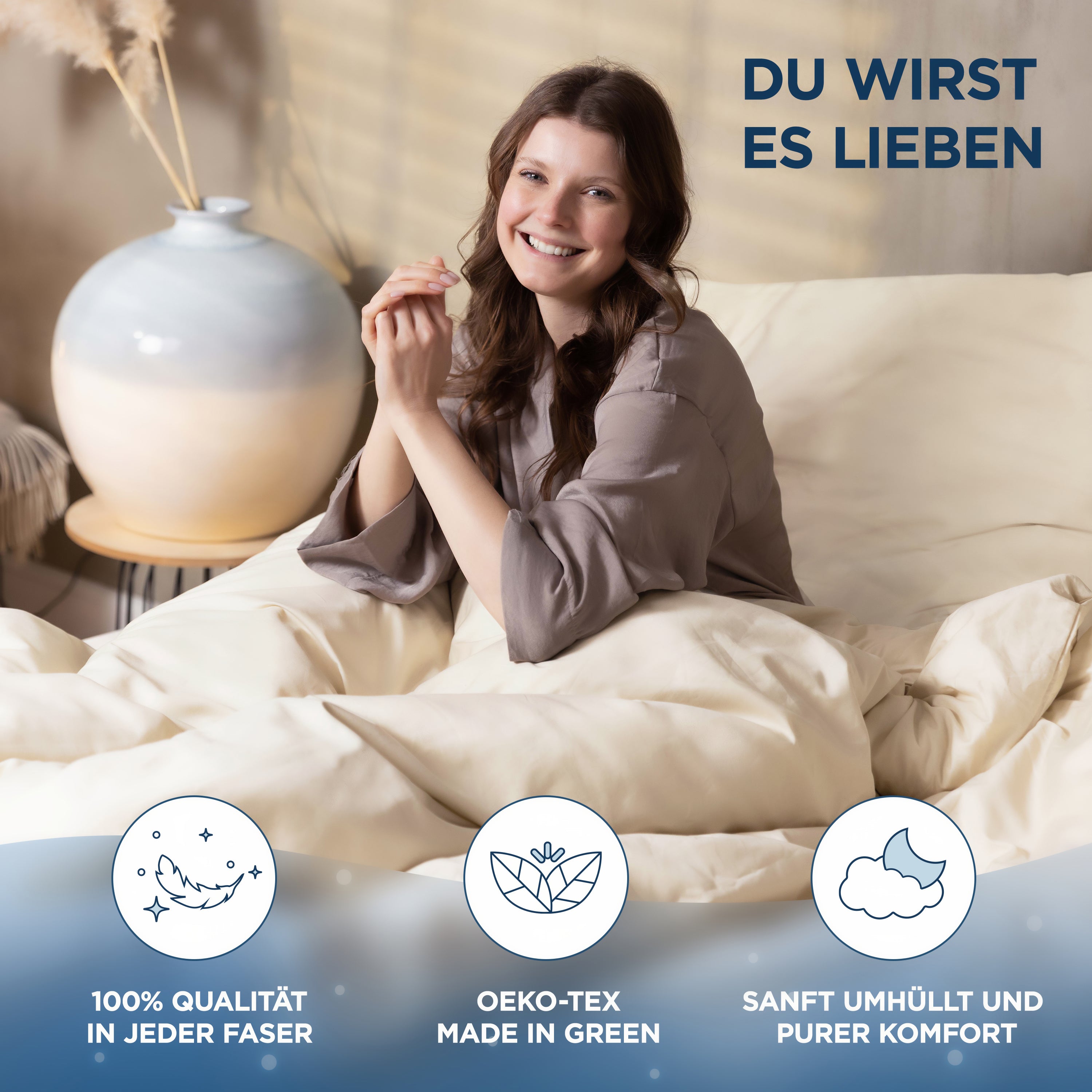 Gewichtsdecken Bettwäsche Baumwollsatin Maia Samthus
