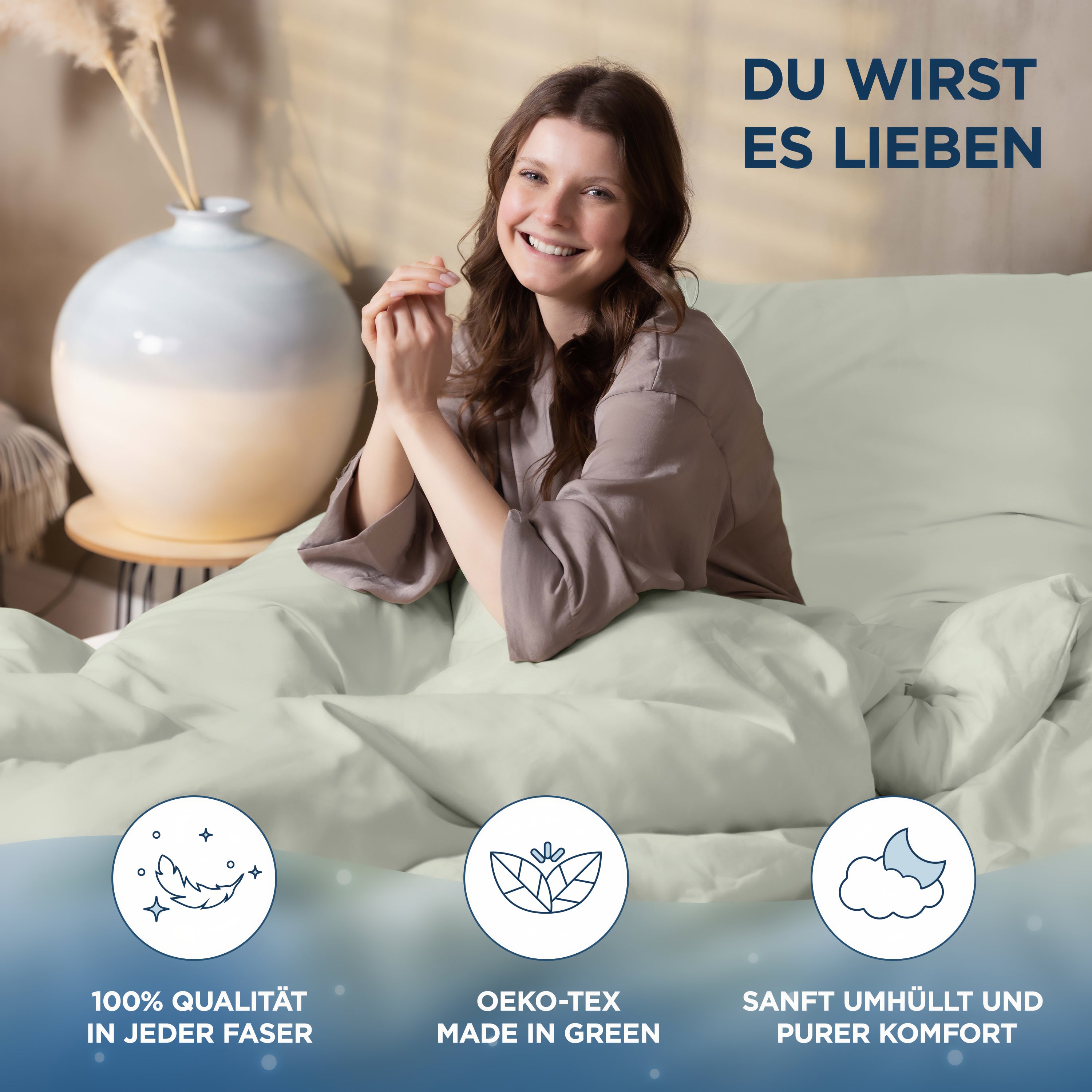 Gewichtsdecken Bettwäsche Baumwollsatin Maia Samthus