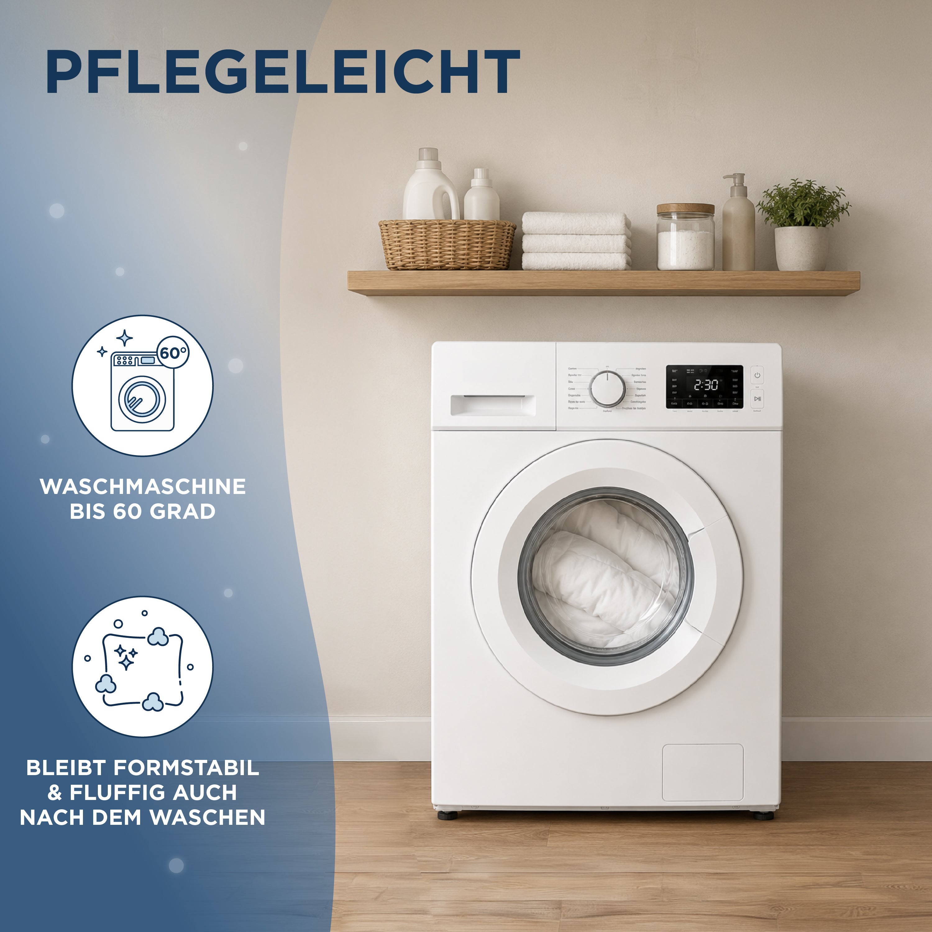 Federdaunen 3 Kammer Kissen