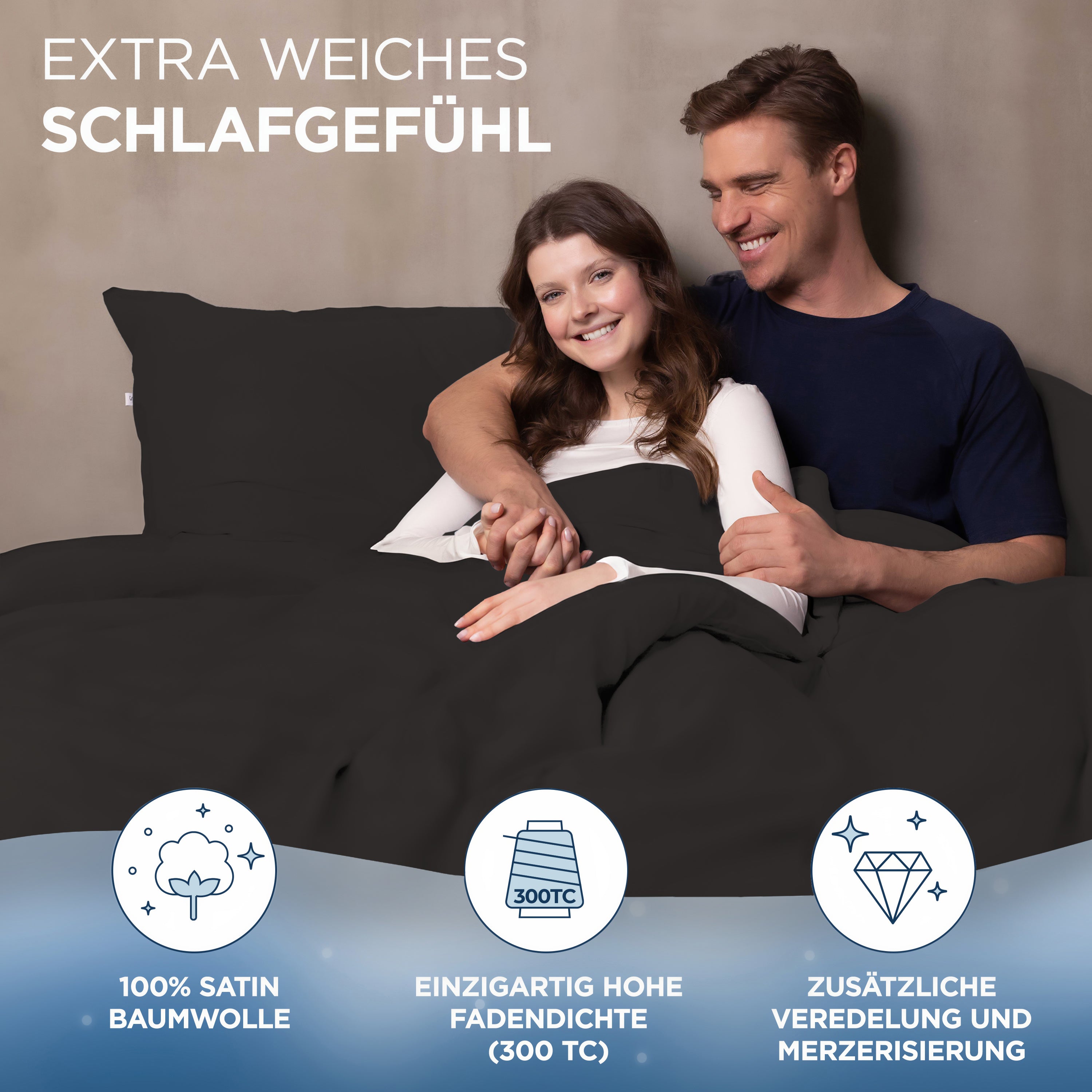 Baumwollsatin Bettwäsche Set Aluna Samthus