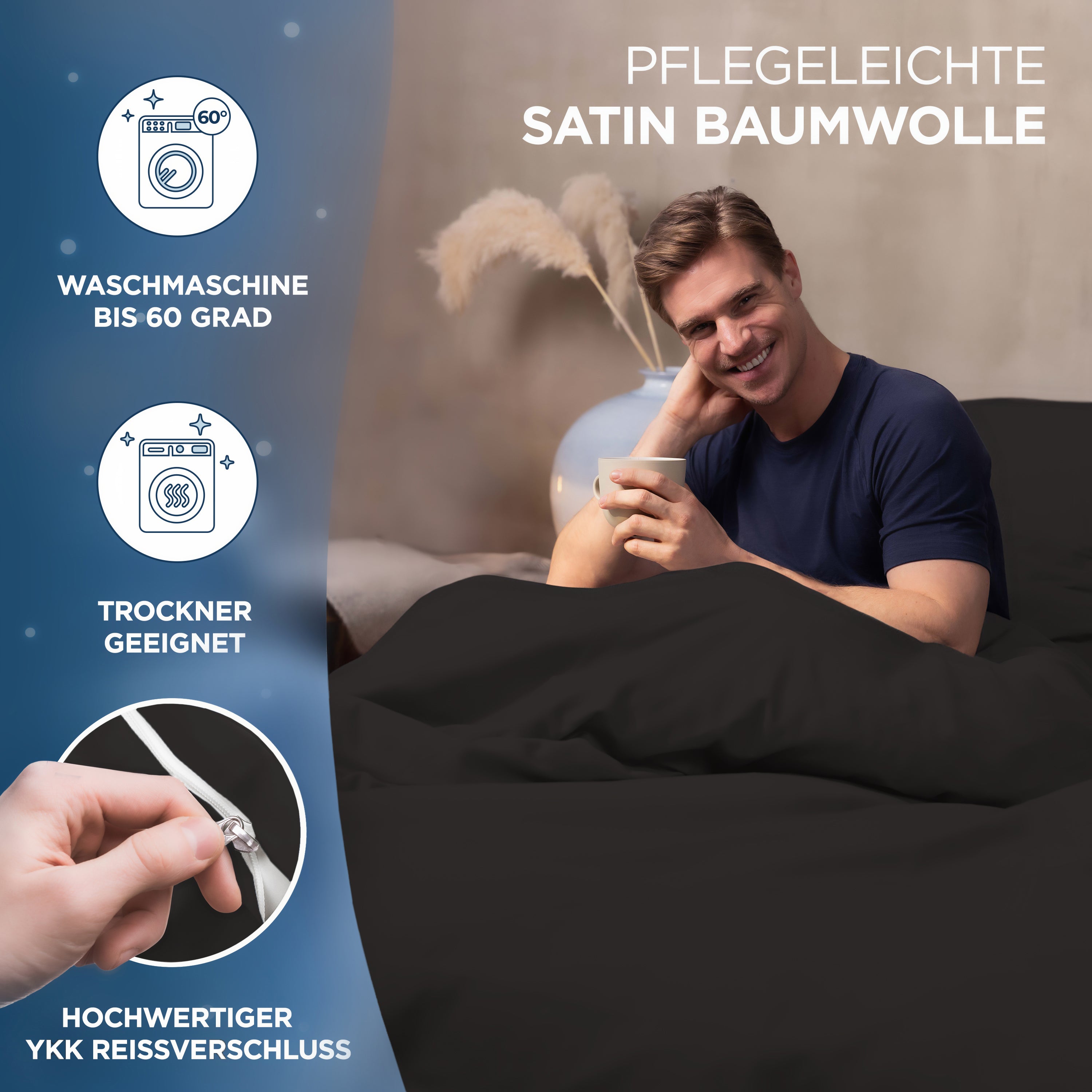 Baumwollsatin Kissenbezug Aluna Samthus