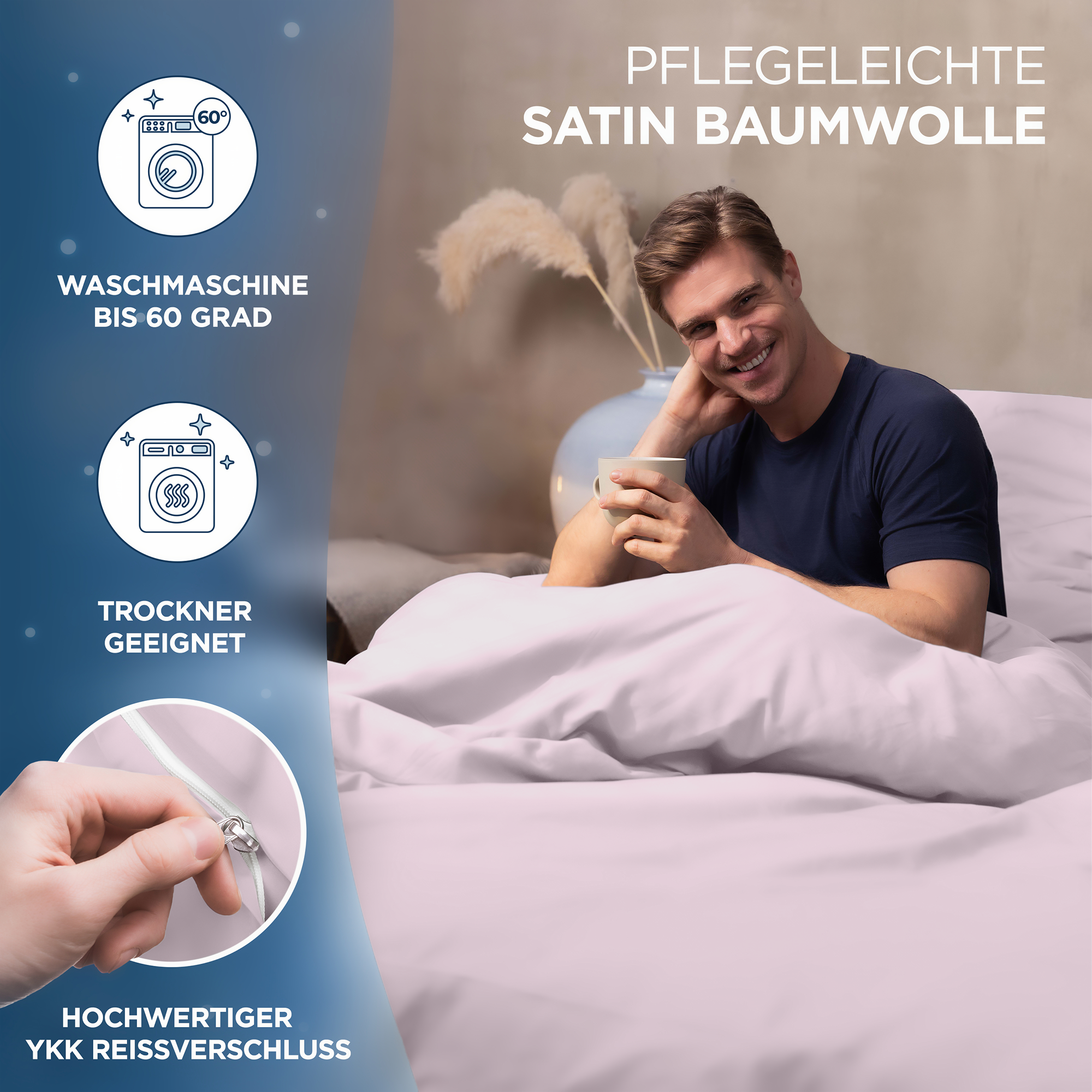 Baumwollsatin Kissenbezug Aluna Samthus