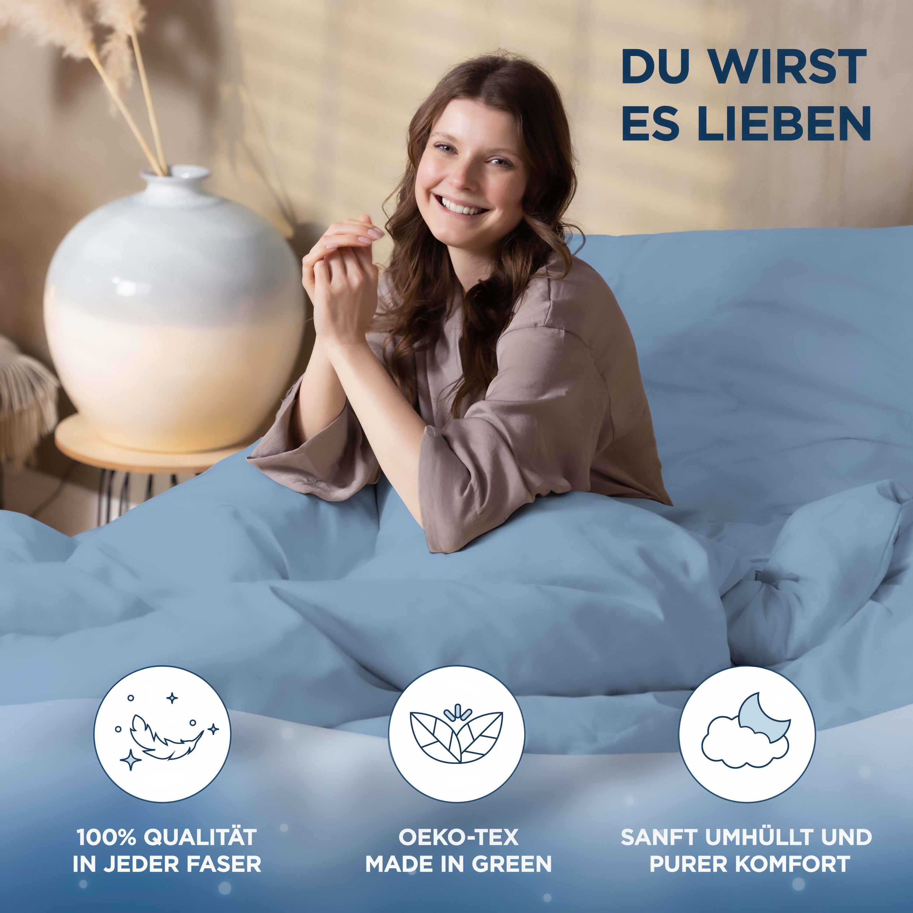 Baumwollsatin Bettwäsche Set Aluna Samthus