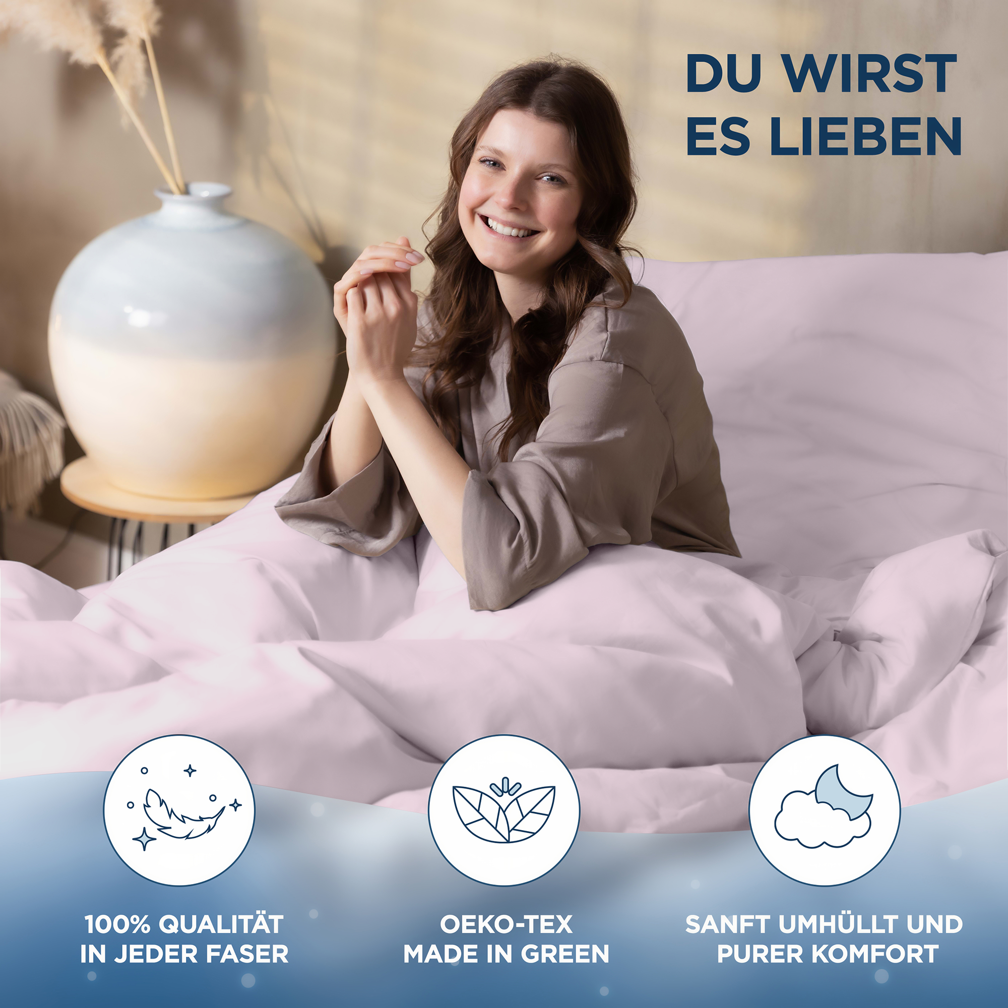 Baumwollsatin Bettwäsche Set Aluna Samthus