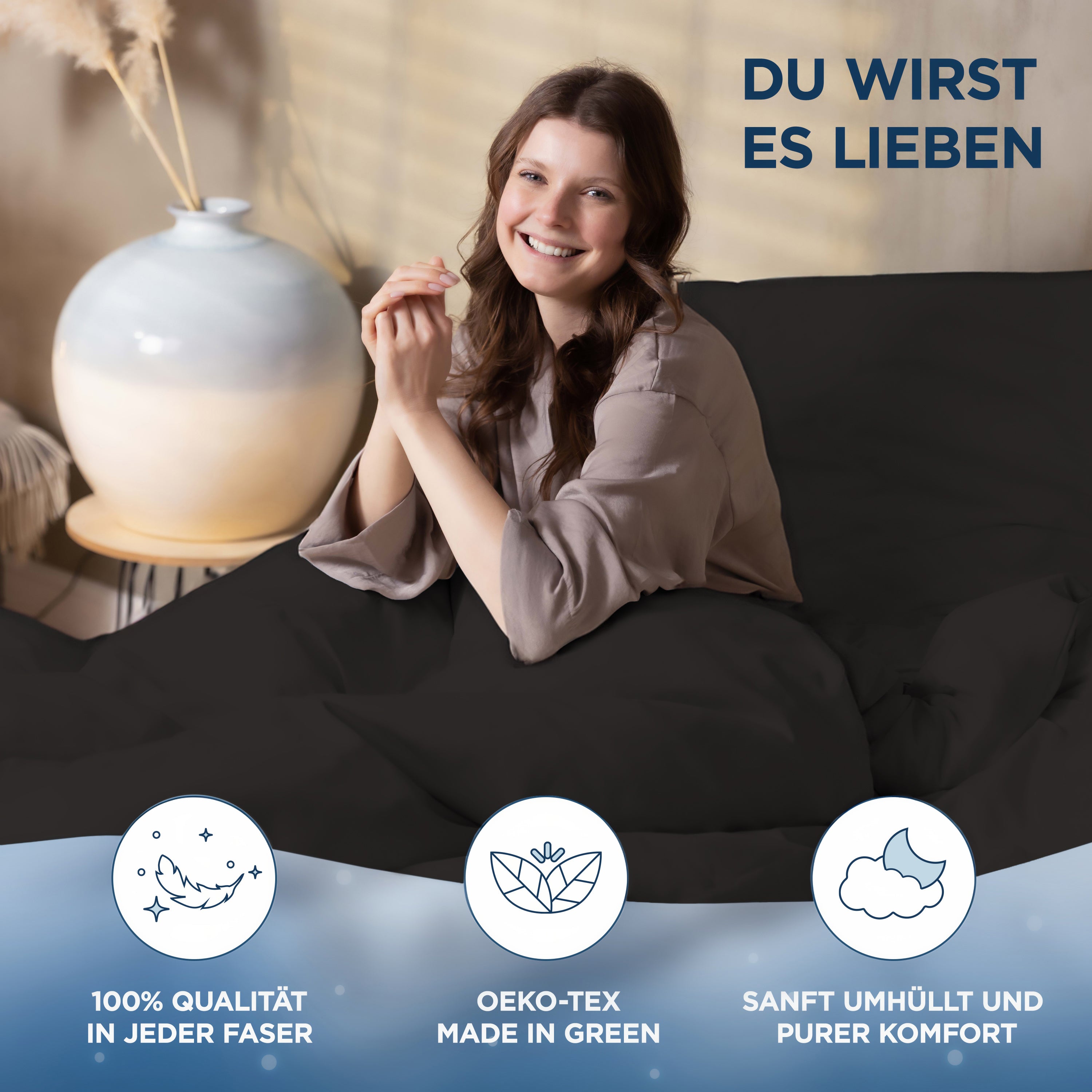 Baumwollsatin Kissenbezug Aluna Samthus